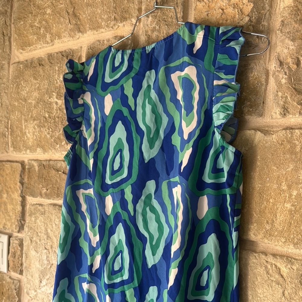 Colorful Dress with Ruffle Sleeves - Picture 7 of 9